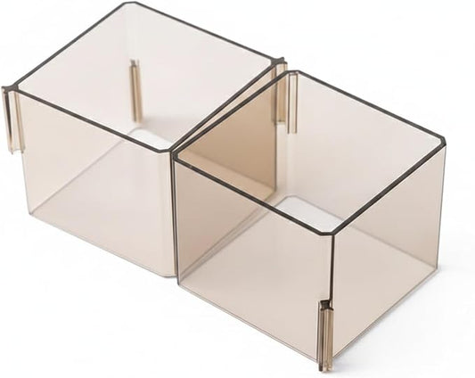 Modular Drawer Dividers Set of 6, Adjustable PP Plastic Organizers for Desk, Kitchen, and Dresser Drawers, 12.6 x 9.4 x 2.4 Inches (Set of 6)