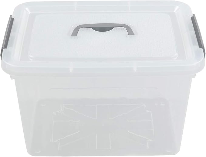 Jekiyo Clear Plastic Storage Bin, 12 Quart Latching Box with Lid, 1 Pack