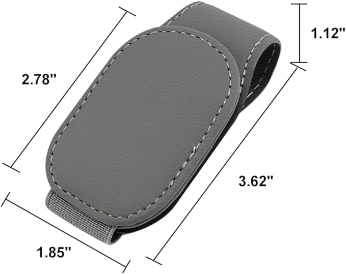 2-Packs Leather Sunglasses Holders for Car Sun Visor, Magnetic Glasses Eyeglass Hanger Clip for Car
