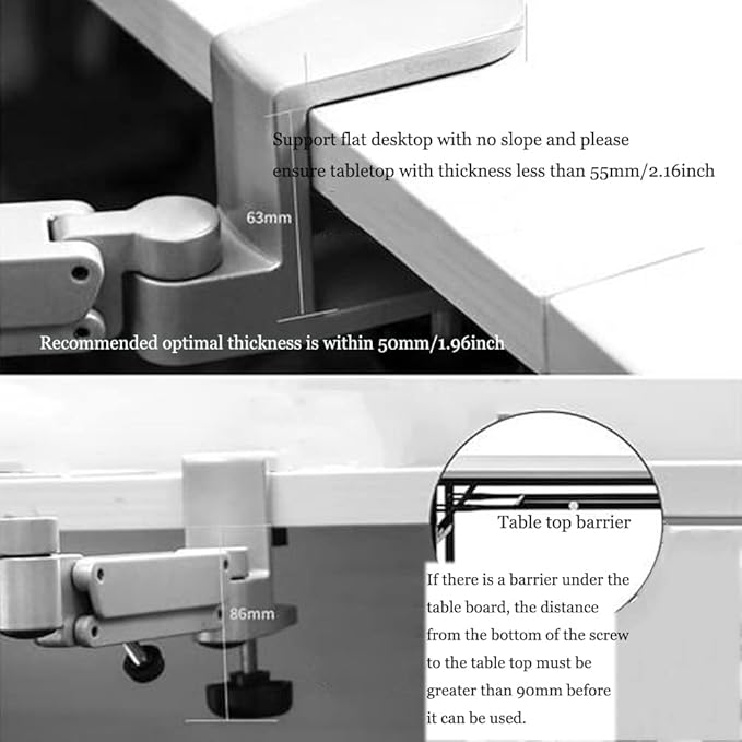Ergonomic Arm Support for Desk Office Rotating Mouse Arm Rest Mouse Pad Clamp-On Mouse Shelf Desk Hand Rest for Computer Table Arm Support Mouse Pad Tray