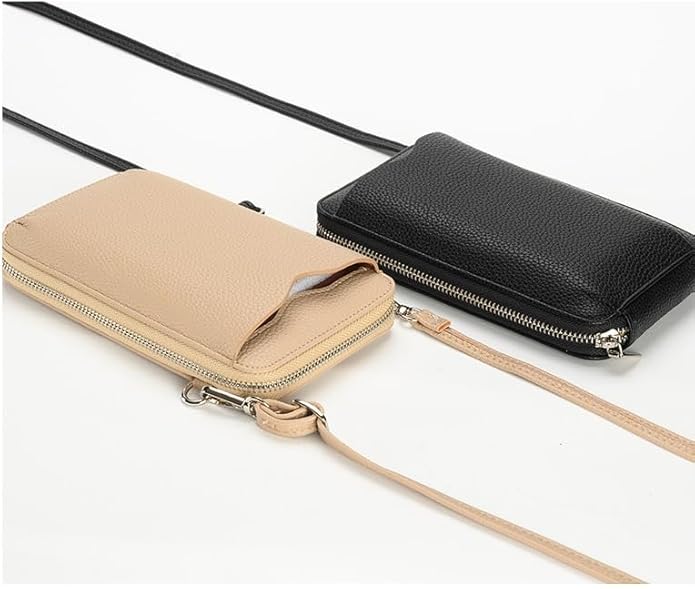 DOB SECHS Leather Passport Wallet Crossbody Phone Bag, RFID Blocking Passport Holder Credit Cards Case for Women