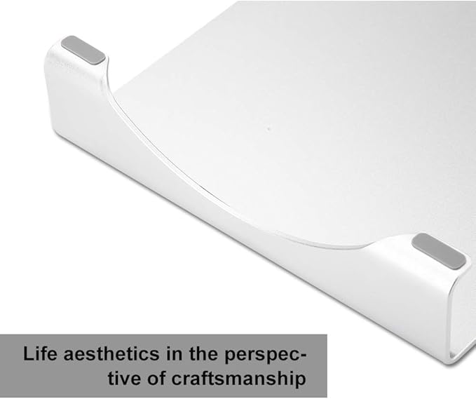 Tyenaza Monitor Riser, Aluminum Alloy Monitor Stand Notebook Laptop Organizer Shelf Silver for Desk