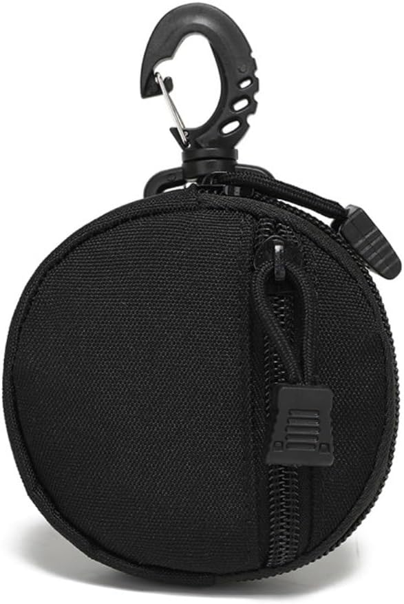Tactical EDC Pouch, Waterproof Mini MOLLE Key Wallet, Round Outdoor Attachment Bag