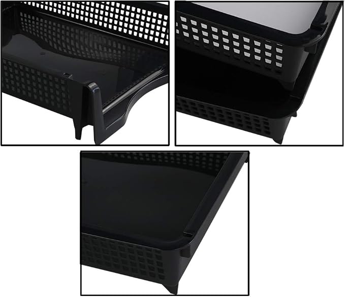 Ggbin 6-Tier Desktop A4 Paper Organizer Tray, Stackable File Trays for Storage, Black
