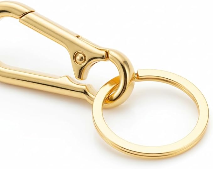 Metal Keychain Key Ring with Clip – Sleek Organizer for Car & Home – Purse Hook for Women & Men