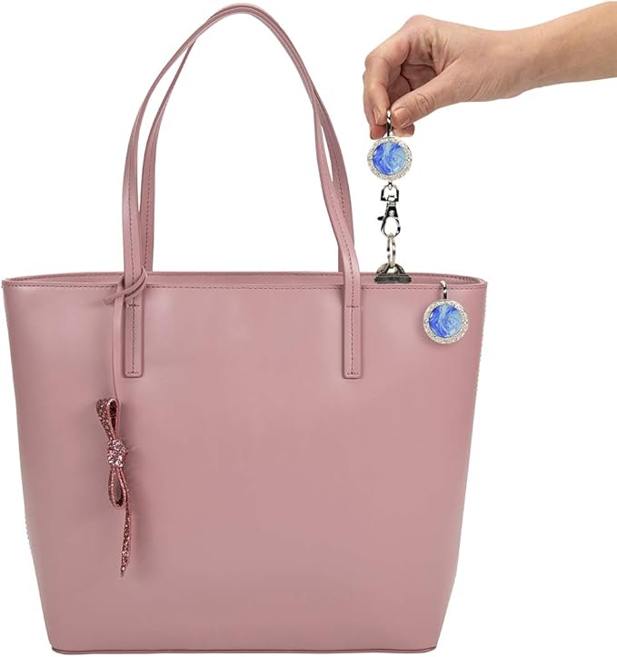 Women’s Bag Charm Key Finder, Car Keychain Hook, Cute Purse Organizer & Tote Bag Accessories, Gifts for Mom - Bling