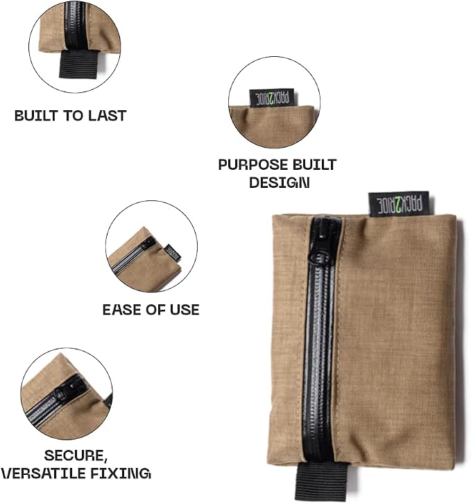 PACK2RIDE Karman Zipper Pouch - Lightweight, Flexible, Water and Abrasion Resistant Compact Zip Pouch Wallet for Women & Men, Multi-Purpose Holder for Cards, Cash, and Essentials