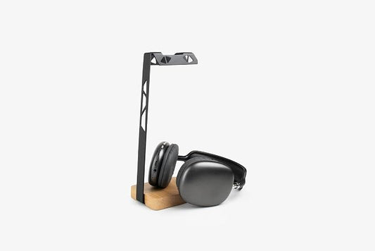 Headphone Stand, Headphone Holder Premium , Gaming Headset Holder, Handcrafted Wood Steel Headphones Stand for Desk, Premium Handcrafted Steel Headphone Stand