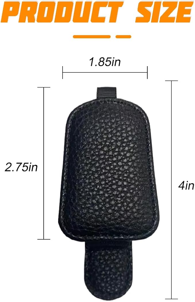zipelo Sunglasses Holders for Car Sun Visor, 2PCS Magnetic Leather Vehicle Glasses Hanger Clip for Ticket Card, Auto Interior Eyeglass Organizer Accessories, Universal for SUV Sedan Truck (Black)