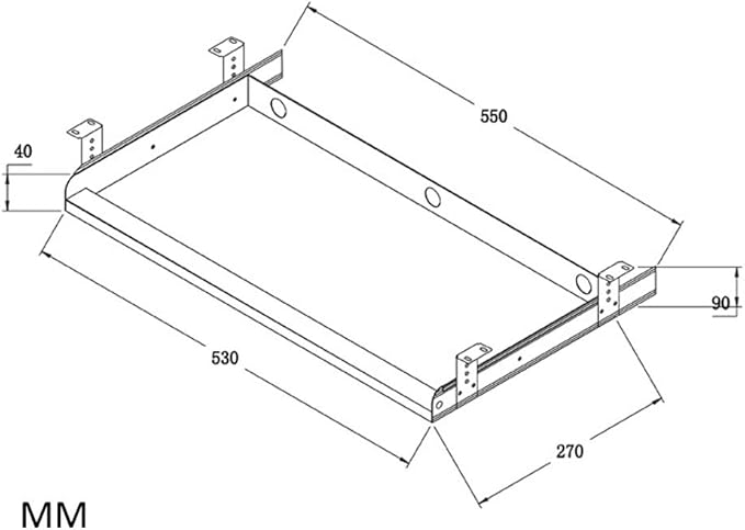 Keyboard Tray Under Desk Heavy-Duty Metal Slide-Out Platform Drawer Tray (Gray)