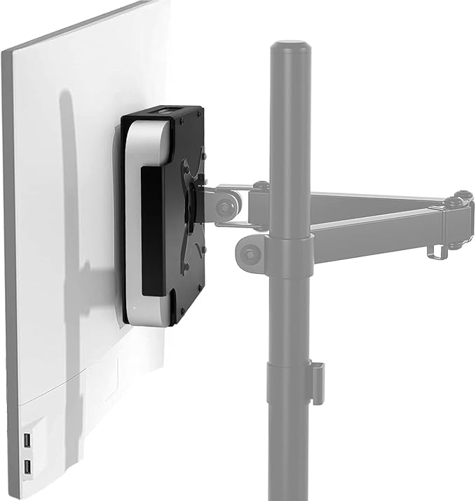 IFCASE Aluminum Material Behind Monitor, Monitor Arm VESA Mount for Mac mini 2010 to 2023 M2 Pro (Black)