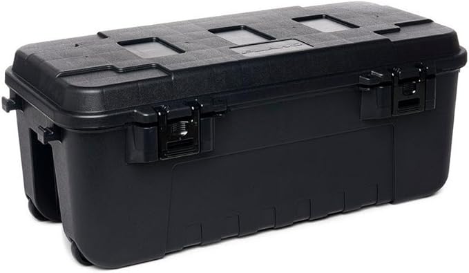 Plano Sportsman's Trunk, Medium 3 Pack, Black, Lockable Storage Box, Medium Storage Bins for Indoor and Outdoor Spaces, Easy to Carry, Secure and Transport, Airline Friendly