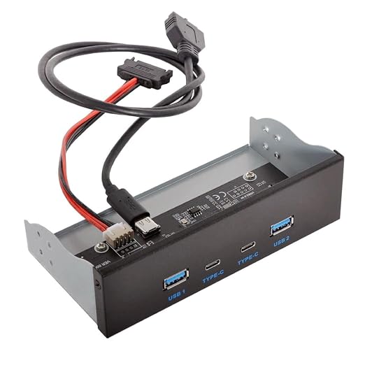 chenyang 5.25" Front Panel CD-ROM Bay USB 3.0 & USB-C HUB 4 Ports Motherboard Adapter