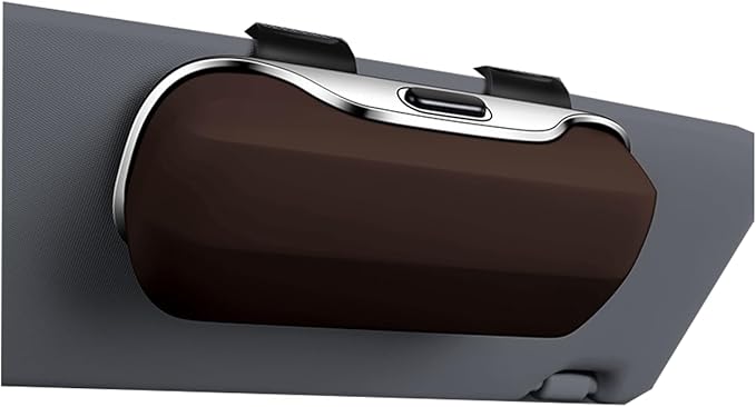 GDQ Sunglasses Holder for Car Visor Glasses Case|Car Sunglass Holder|Eyeglass Holder|Press Silent Shockproof Dustproof (Brown)