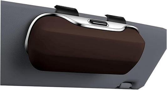 GDQ Sunglasses Holder for Car Visor Glasses Case|Car Sunglass Holder|Eyeglass Holder|Press Silent Shockproof Dustproof (Brown)