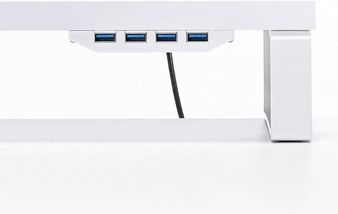 Sanwa Supply MR-LC215W Monitor Stand with USB Hub (White)
