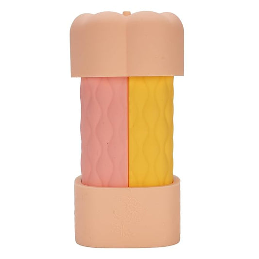 4 in 1 Portable Travel Bottles Set, Leak Proof Silicone Wide Mouth Containers, Brown Series - Durable Silicone Material, Leakproof Design, Ideal for Outdoor Travel (Light Pink Series)