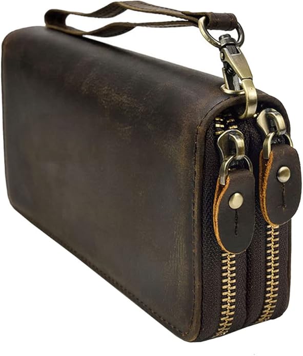 Hebetag Leather Clutch Purse Wallet for Men Organizer Holder Wrist Bag | Organizer, Holder