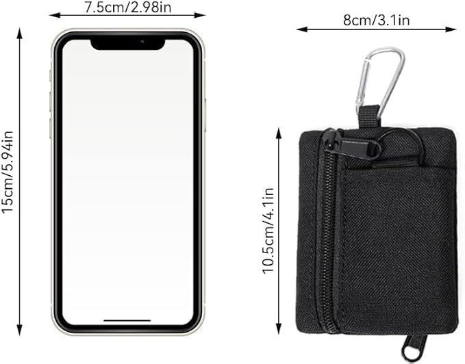 HERCHR Mini Size EDC Utility Pouch Bags First Aid Pouch Organizer Storage Pouch Waist Pack with Carabiner