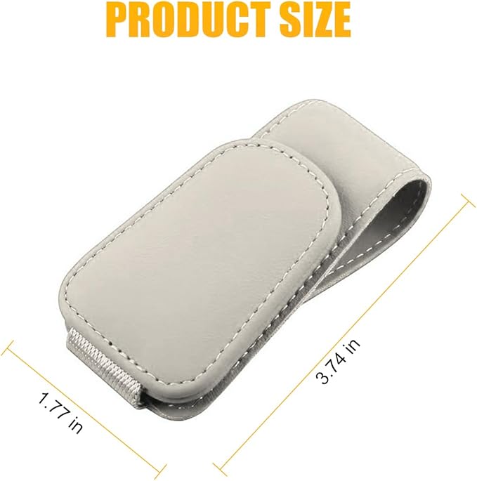 AICEL Sunglasses Holders for Car Sun Visor, Leather Eyeglasses Hanger Mounter, Magnetic Glasses Holder and Ticket Card Clip, Auto Interior Accessories Universal for SUV Pickup Truck