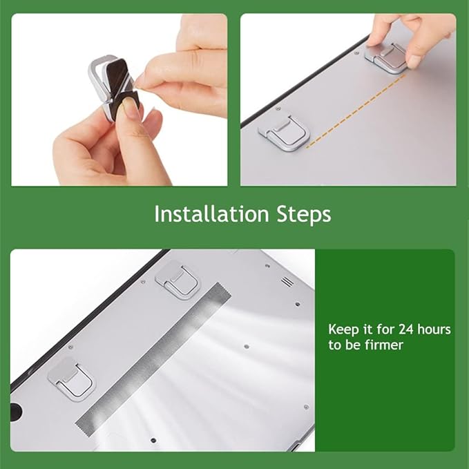 Portable Keyboard Riser, Mini Invisible Laptop Stand for Desk Computer Keyboard MacBook Notebook Stand Riser Aluminum (2PCS) (Silver)