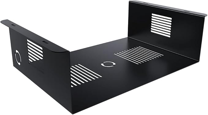 Oeveo Under Desk PC Mount UCM-654 ??Made in USA, Heavy-Duty Tech Support Bracket | Desktop Computers, PC, CPU, Gaming Console Mounting Application | Black Powder Coated Steel ??16W x 5H x 11D (1 Pack)