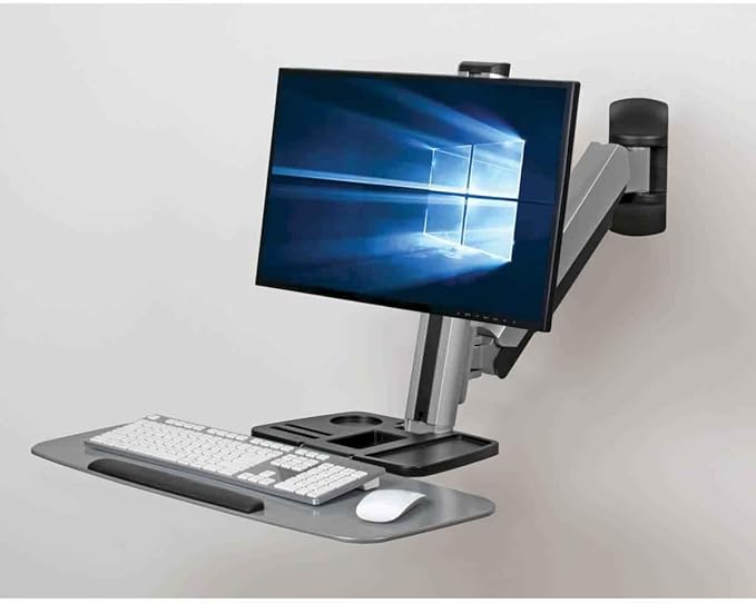 Tripp Lite Wall Mount for Sit Stand Desktop Workstation Height-Adjustable Standing Desk, Single Display (WWSS1332W)
