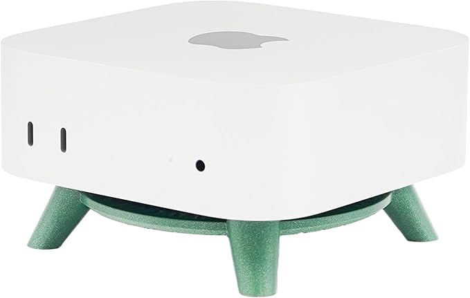 Stand for Mac mini M4, MacMini M4 Mount, Computer Holder for Mac mini M4/M4 Pro 2024, Simple Design, Non-Slip Pads, Easy Power Button Access, Horizontal Stand (Green)