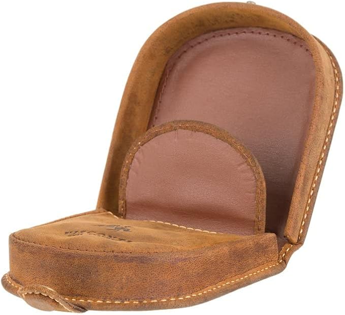 Visconti TRY-5 Smooth Soft Leather Coin Purse Pouch Tray/Money Change Holder (Tan)