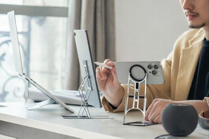 Paper-Thin Stand for MacBook, Laptop Riser, Slim Portable Ergonomic Ventilated Stand, 6 Adjustable Heights from 2.1" to 3.6", Compatible with Laptops Up to 18?? US Patented (Space Black)