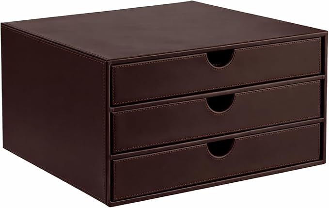 UnionBasic Document Organizer, 3-Drawer File Cabinet Document Storage Box, Office Desktop Filing Organizer, Port Royale