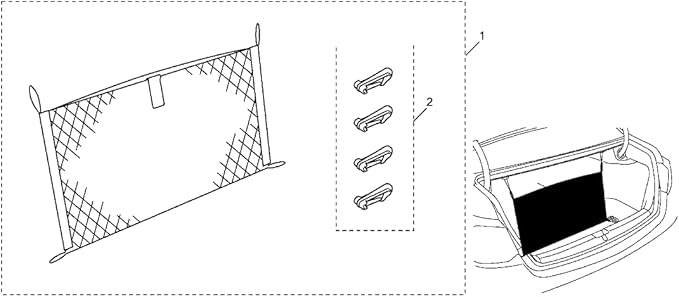 Rear Trunk Organizer Cargo Net for Acura RLX 2014–2020 – (2in1) Envelope/Floor Style Cargo Net for Sedan – Premium Mesh Elastic Car Trunk Organizer Vehicle Carrier Storage–Compatible with Acura RLX