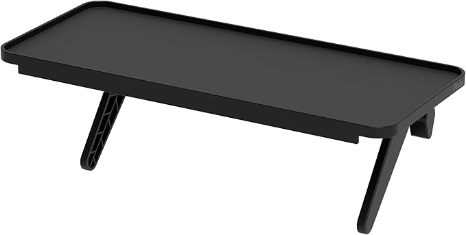 Pixio 12 inch Black Monitor Storage Top Shelf - Adjustable Platform, Universal Fit, Holds Up to 13lbs, Works on TV, Flat, Curved Monitors, Storage for Webcams, Clocks, Phone, Figures