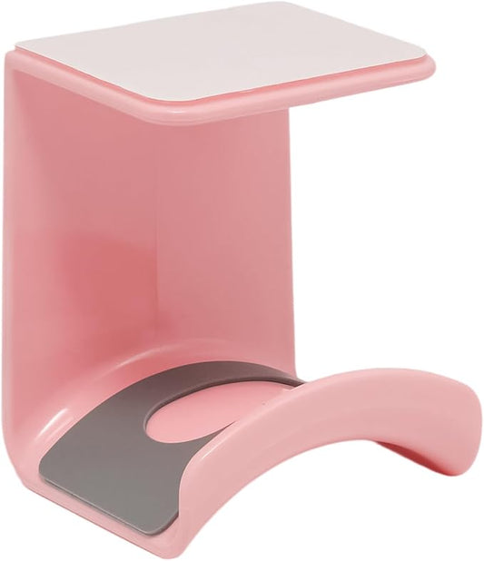 1Pcs Pink ABS Plastic Headphone Stand Hanger, Hanging Headset Holder Hook Under Desk, Adhesive Earphones Hangers for Desk Headphone Hanger, Most Headphones and Controller