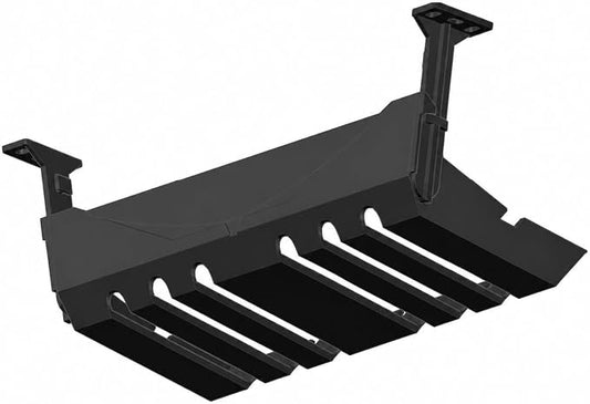 Wire Management Box, Under Desk Wire Management Cord Organizer, Home Office Wire Organizer, Hide Power Strip Screw-in, Black