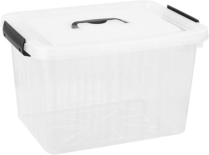 12 Quart Plastic Storage Latch Box, Latching Storage Bin with Handle,1 Pack