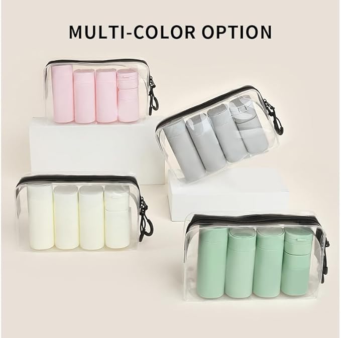 5 Pack Brief and Fashion Travel Bottles TSA Approved, BPA Free Travel Size Containers Refillable Squeeze Bottles for Cosmetic Shampoo Cream Conditioner … (Nordic Sand Pink)