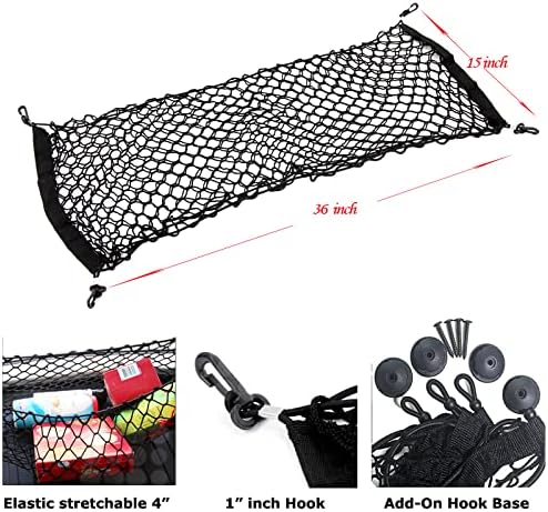 36" Double Layer Envelope Elastic Nylon Trunk Cargo Net Secure Storage Stretchable Mesh