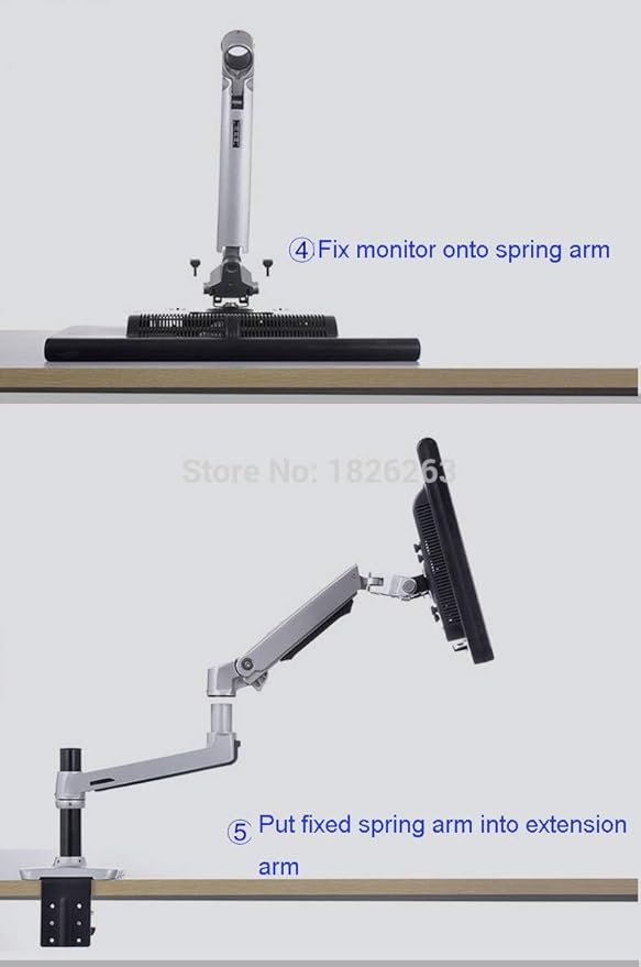 XSJ8013C Aluminum Alloy Ultra Long Arm LED LCD Monitor Holder Table Clamping Full Motion Monitor Mount Support (Silver)