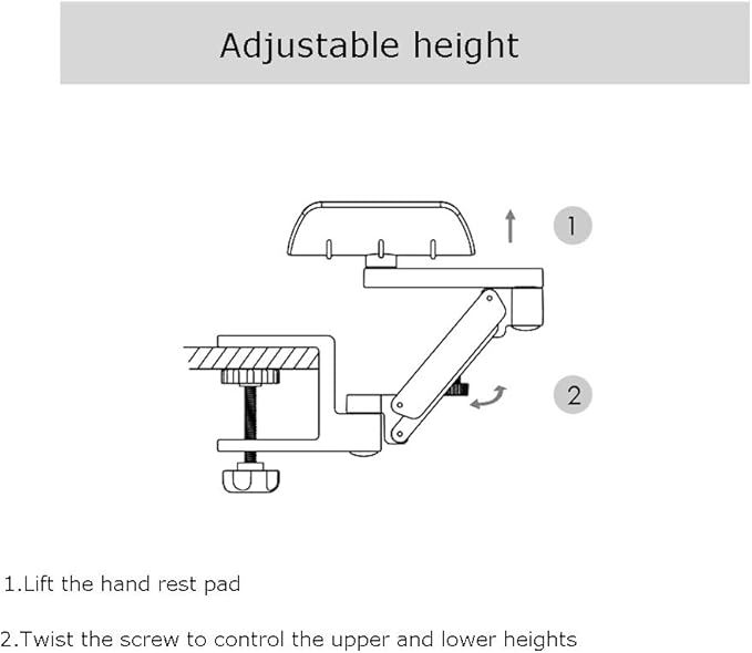 Ergonomic Arm Support for Desk Office Rotating Mouse Arm Rest Mouse Pad Clamp-On Mouse Shelf Desk Hand Rest for Computer Table Arm Support Mouse Pad Tray