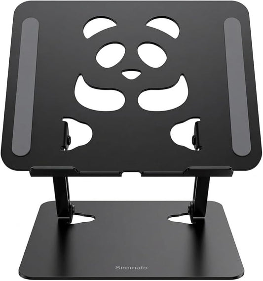 Laptop Stand for Desk, Ergonomic Notebook Riser with Ventilation, Multi Angle Height Adjustable Foldable Computer Holder for MacBook, Dell, HP, 10-16" (Black)