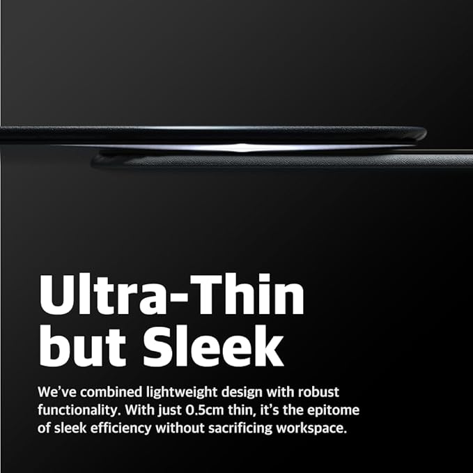 POUT H3 - Portable Qi Wireless Charging Mouse Pad Mat for Laptops Charges w/iPhone, Airpod, Samsung Galaxy (Midnight Blue)