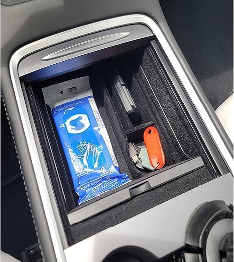 JOJOMARK Center Console Organizer Tray fits for Tesla Model 3/Y Accessories 2020 2021 2022 2023（Fit Tesla Model 3/Y cover close by sliding）