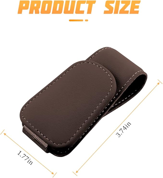 AICEL Sunglasses Holders for Car Sun Visor, Leather Eyeglasses Hanger Mounter, Magnetic Glasses Holder and Ticket Card Clip, Auto Interior Accessories Universal for SUV Pickup Truck