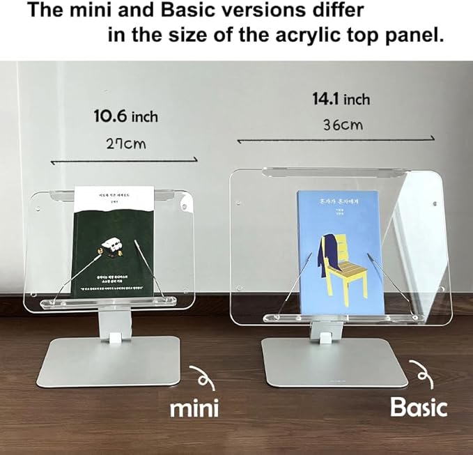 MITER 2-in-1 Magnetic Book & Tablet Stand – Detachable Acrylic Holder for Paper Books, Magnetic Mount for iPhone, iPad, Galaxy, Kindle, Boox, e-Reader Adjustable Innovative-Stand (Mini)