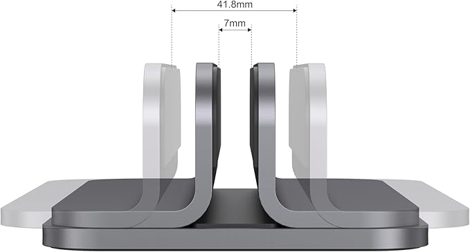JOKItech Aluminum Laptop Vertical Stand Organizer, Sturdy Laptop Computer Holder Desktop Stand Compatible with new Retina Apple MacBook Pro/Air/Neo, Mac mini & iPad Pro - Spacegrey