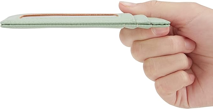 Women's Slim Minimalist Card Holder Coin Changes Purse Keychain Front Pocket Wallet With ID Window