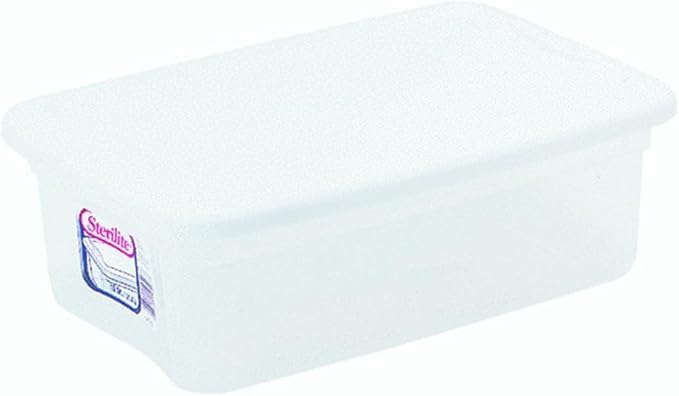 Sterilite 16 Quart Basic Clear Storage Box with White Lid (Pack of 2)
