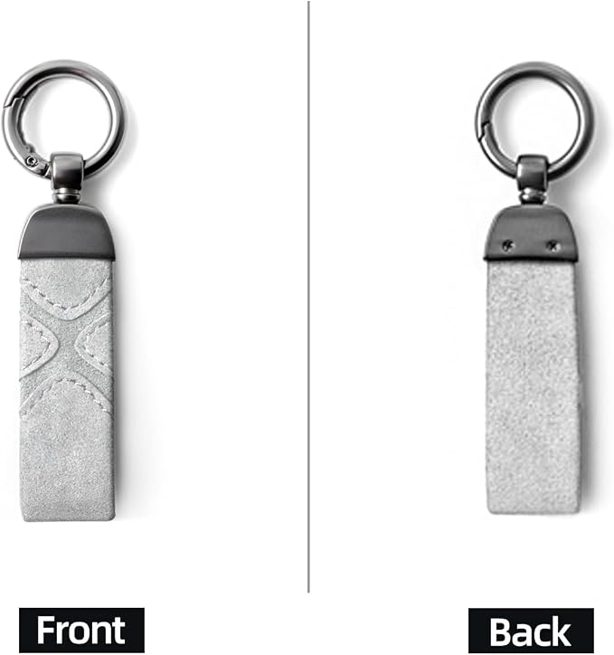 BETTERHUMZ Leather Suede Car Keychain,Key Chain Clip for Alcantara, Anti-Lost D-Ring for Men and Women Car Accessories