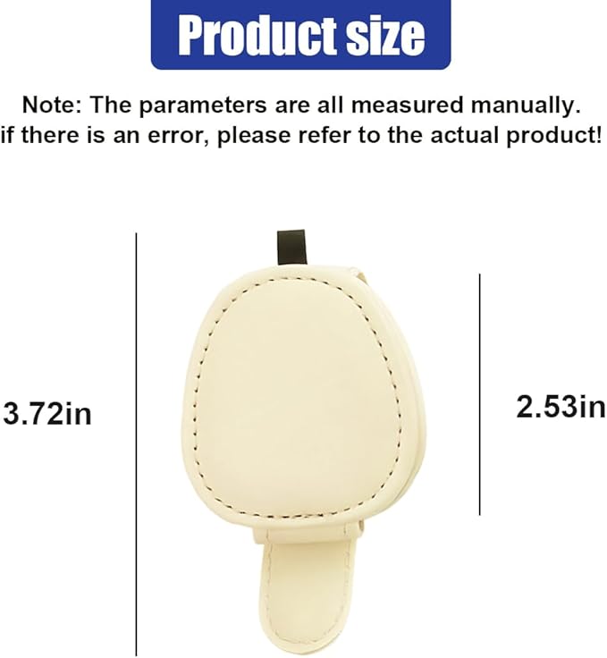 ZIMISI 2PCS Magnetic Sunglass Holder for Car Visor, Leather Glasses Holder for Different Size Eyeglasses, Clip on Sunglasses Clip, Ticket Card Clip, Car Visor Organizer (Beige)